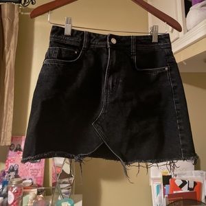 ZARA Black Denim Mini Skirt